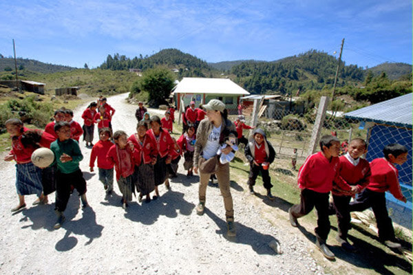 Students follow conservation teacher
