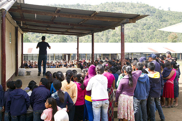 A conservation presentation at a local school